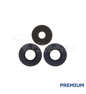 Set de 3 Cristal Cámara Lente para Motorola Moto G15 XT2521-3 Negro Premium