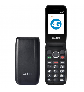 Qubo Telefono Móvil NEONW-BK 4G para Personas Mayores Negro