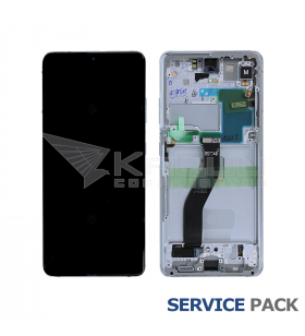 Pantalla Galaxy S21 Ultra 5G PHANTOM PLATA CON MARCO LCD G998 GH82-26035B SERVICE PACK