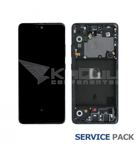 Pantalla Galaxy A51 5G NEGRA CON MARCO LCD A516N GH82-23100A SERVICE PACK