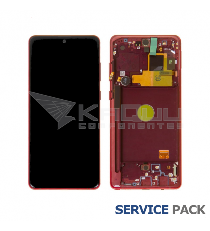 Pantalla Lcd Samsung Galaxy Note 10 Lite N770F Marco Rojo GH82-22055C Service Pack