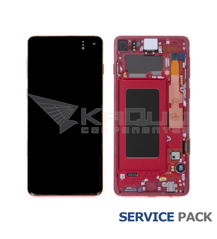 Pantalla Lcd Samsung Galaxy S10 G973F Marco Rojo GH82-18850H Service Pack