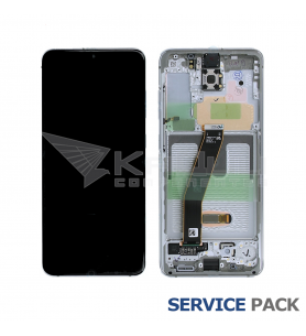 Pantalla Lcd Samsung Galaxy S20 / 5G G980F G981F Marco Blanco GH82-22123B Service Pack