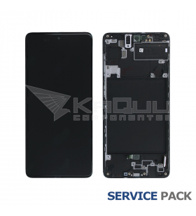 Pantalla Galaxy A71 NEGRA CON MARCO LCD A715F GH82-22152A SERVICE PACK