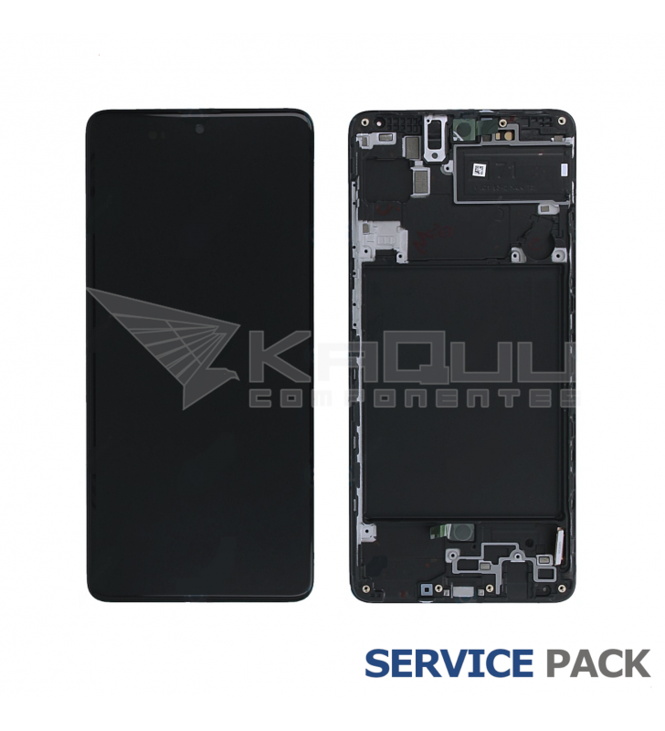 Pantalla Lcd Samsung Galaxy A71 A715F Marco Negro GH82-22152A GH82-22248A Service Pack