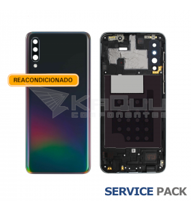 Tapa Bateria Back Cover para Samsung Galaxy A50 A505F Negro Service Pack Reacondicionado