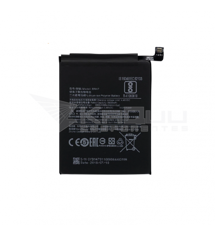 Bateria BN47 para Xiaomi Xiaomi Mi A2 Lite M1805D1SG, Redmi 6 Pro M1805D1SE